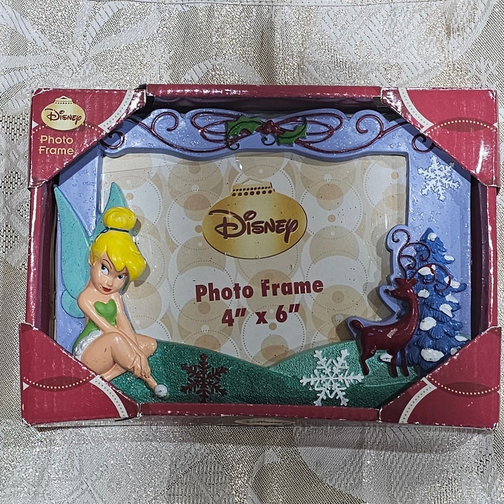 Brand New Disney Tinkerbell Winter‎ Christmas 4×6 picture frame